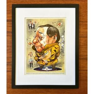Framed 2009 New Yorker Magazine Cartoon Clipping Leon Panetta